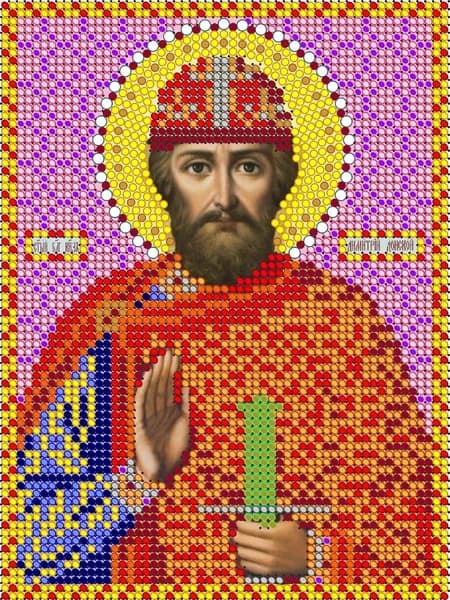 Схема для вышивания бисером Светлица (без бисера), икона "Св. Дмитрий Донской" 12х16 см
