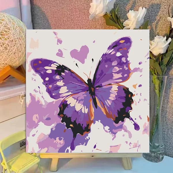 Картина по номерам, 20x20 CM, Кошки и собаки,Мультфильмы, подарки для детей, декомпрессия