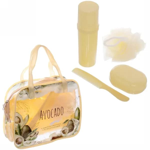 Набор дорожный 'Bon voyage - Avokado', 4 предмета, ПВХ/пластик, 20*16*7см