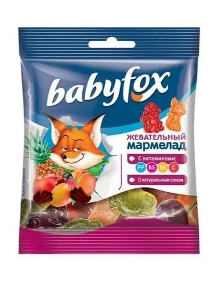 Мармелад жевательный BabyFox с соком ягод и фруктов 15 шт по 30 г