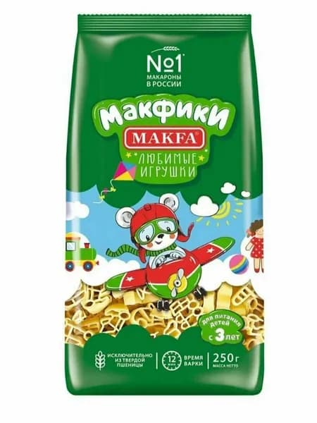 Макаронные изделия детские Makfa Макфики Любимые игрушки с 3 лет 250 г
