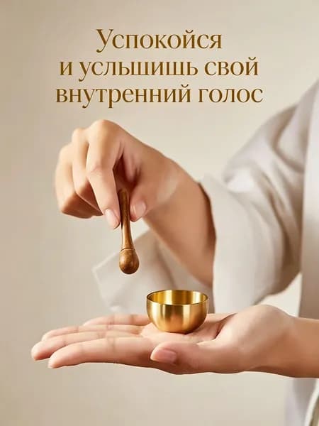 Тибетская поющая чаша 3.2 cm для медитации и йоги, докована вручную, в комплекте стик, подушечка