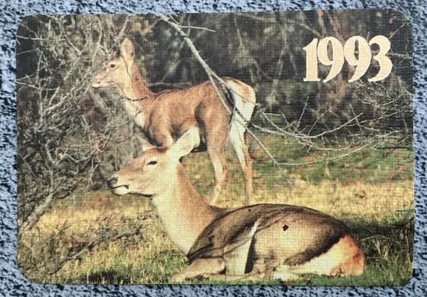 Календарик винтажный Бухарские олени. 1993 год № 4