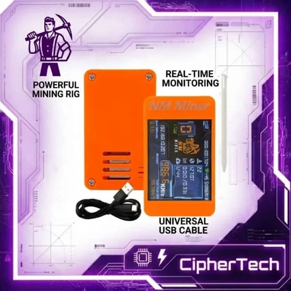 2026 BTC Solo Miner (1030 Kh/s) Устройство для майнинга криптовалюты Bitcoin с 2,8-дюймовым сенсорным дисплеем (NerdMiner) Подходит для использования в офисе и дома