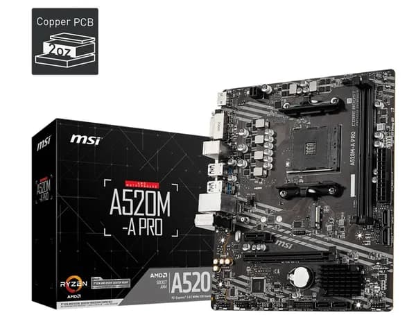 MSI A520M-A PRO DDR4, AM4, DDR4, Материнская плата