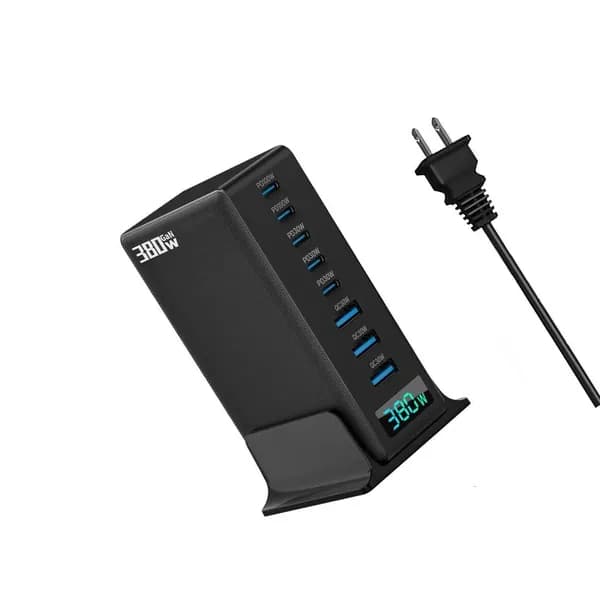 Зарядная станция USB 8 портов 380Вт, Черный