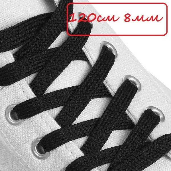 Шнурки 120 см черные плоские
