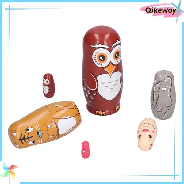 Деревянные матрешки, куклы с животными, для подарков и декора