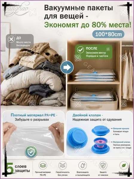 Вакуумные пакеты для хранения вещей, многоразовые-компрессионные-чехлы, для одежды и постельного белья.