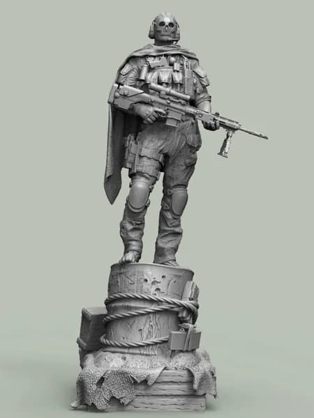 1:24 Постапокалиптический наемник - призрак, модельный комплект для сборки, неокрашенная фигурка