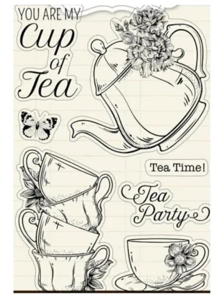 Прозрачный силиконовый штамп "Tea Time" для скрапбукинга и дневника