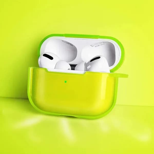 Чехол для AirPods Pro с карабином, желтый полупрозрачный