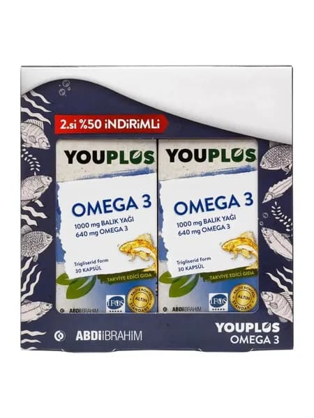 YouPlus Омега-3, 30 капсул (2 упаковки)