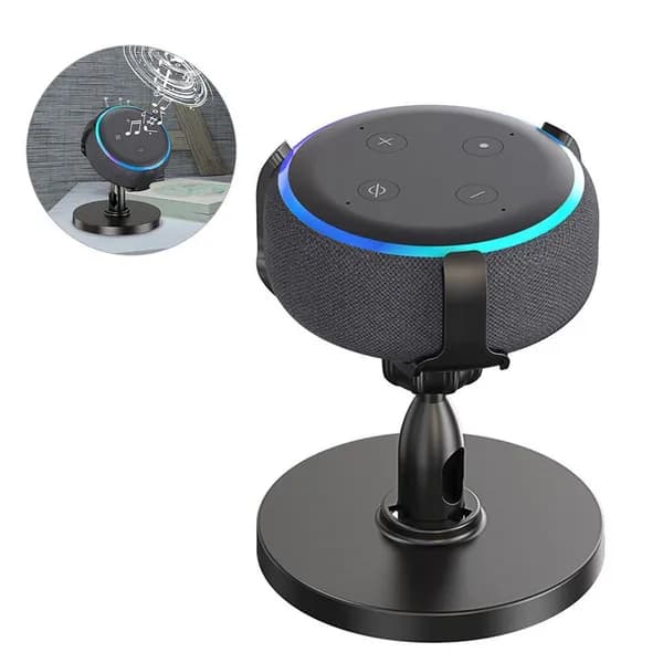 Кронштейн для умной колонки Echo Dot 3rd /Регулируемая подставка для динамика/Держатель 360 для Echo Dot 3rd/Настольный крепеж для портативной колонки
