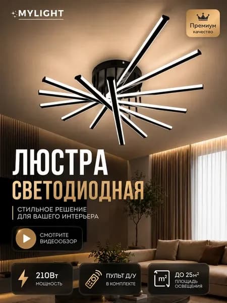 Люстра потолочная светодиодная с пультом