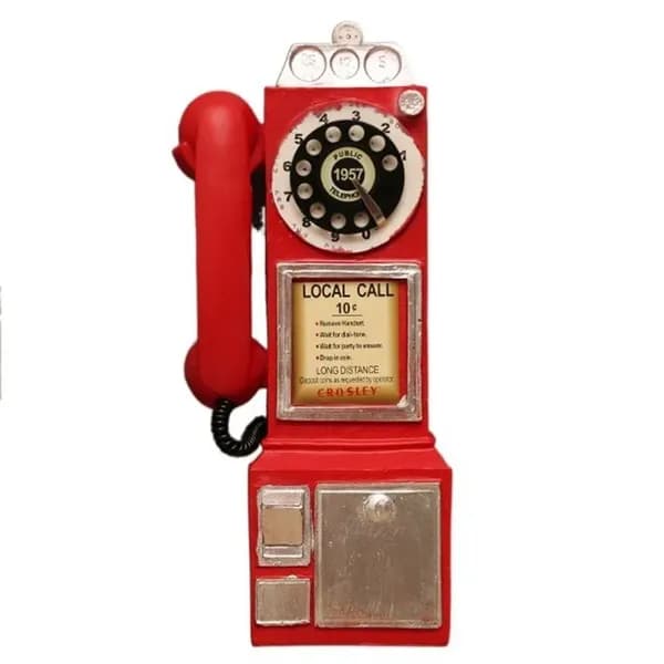 Винтажная настенная фигурка-телефон из смолы в ретро-стиле, вращающийся старинный телефон, декоративный элемент, реквизит для фотосессий.
