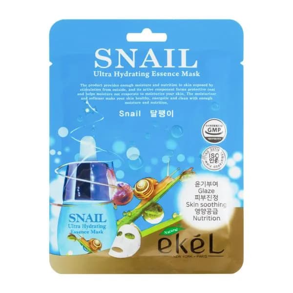 Маска для лица Ekel Ultra Hydrating Essence Mask Snail тканевая с улиточным муцином 25мл