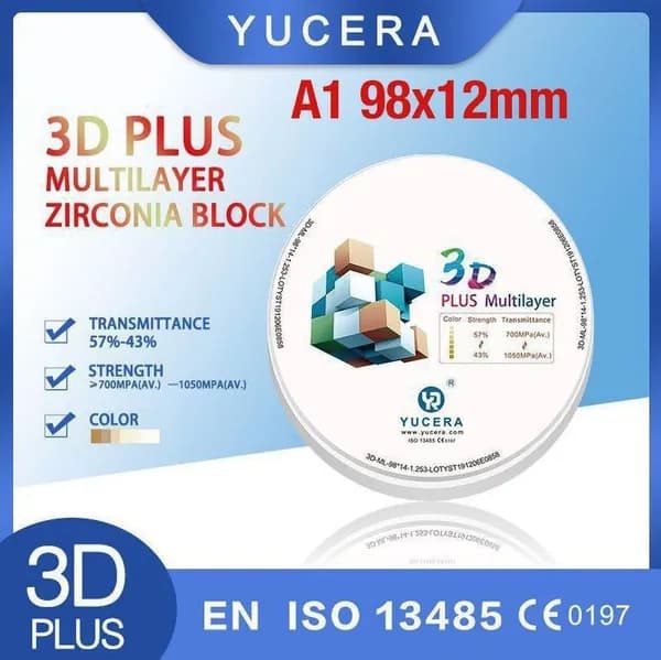 Циркониевый диск для CAD/CAM 3D Plus Multilayer A1 98*12 мм