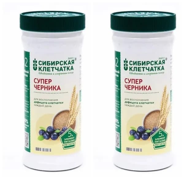 Сибирская клетчатка Клетчатка Супер черника, 280 г, 2 шт