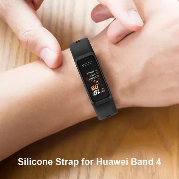 Силиконовый ремешок для Huawei Band 4, чёрный, 22 г