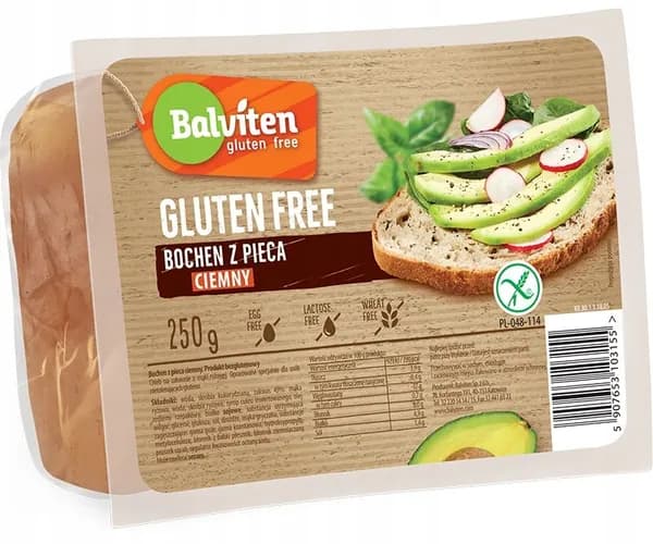 Темный хлеб, испеченный в духовке Balviten без глютена 3 шт x 250г