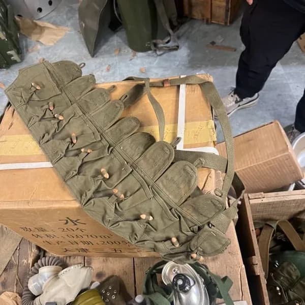 Винтажная холстовая грудная сумка для патронов, прочная, для военных энтузиастов