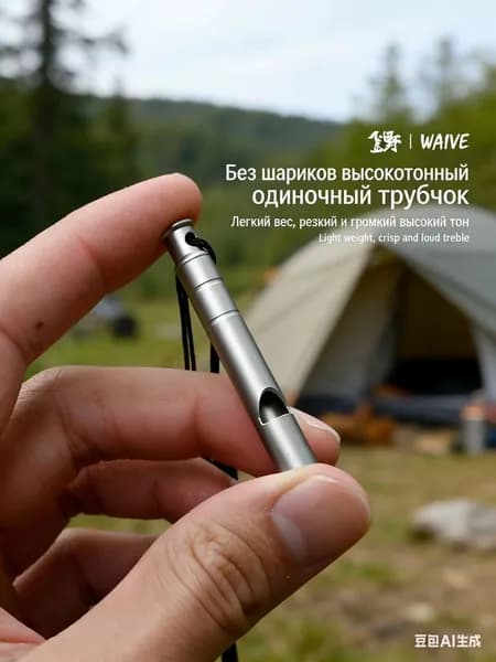 Свисток из титанового сплава, используемый для выживания, оказания неотложной помощи, дрессировки собак и т.д., -серая пескоструйная обработка-старый стиль