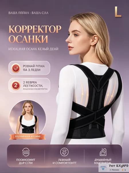 для осанки корректор женский,для осанки корсет, черное, размерL