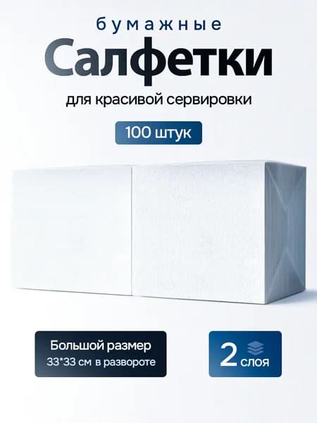 Салфетки бумажные 2 слоя 100 листов 33х33 "Art Modern"