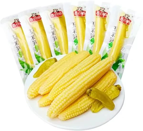 Молодые початки кукурузы, хрустящая нежная кукуруза, 24 г / 1 пакет, Острые хрустящие ростки бамбука, овощная закуска, пряный снек, китайский снек в подарок