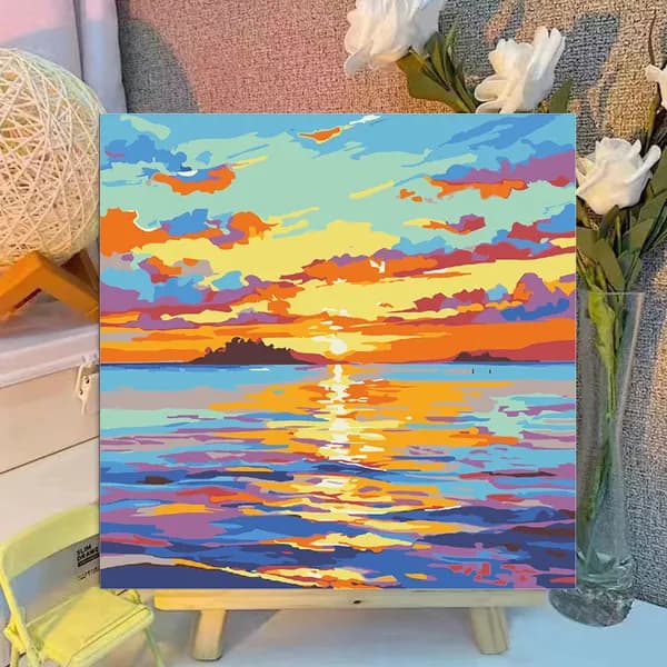 Картина по номерам, 20x20 CM, Кошки и собаки,Мультфильмы, подарки для детей, декомпрессия