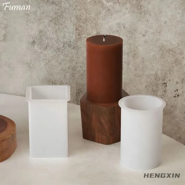 Силиконовая форма для свечей DIY, цилиндр, полоски, сердце, шестигранник, многоразовая