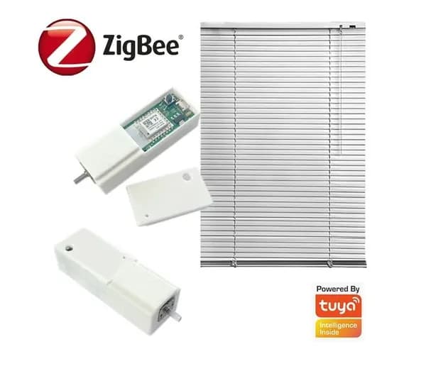 Умные жалюзи Smart Blinds, Zigbee Tuya (горизонтальные, серые, 100/160 см, открытие/закрытие створок, нужен хаб.