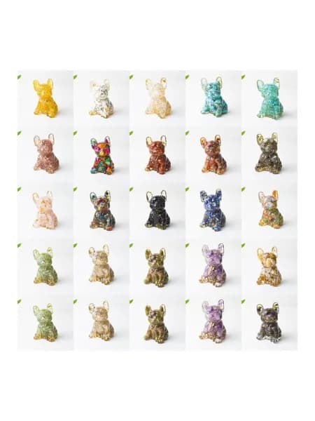 минималистичное искусство из смолы французский бульдог с натуральными кристаллами для подарка и домашнего