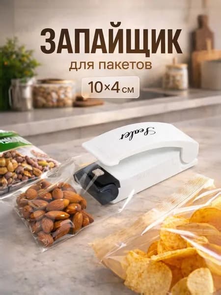 Запайщик пакетов портативный для продуктов, запаиватель пакетов ручной 10x4 см