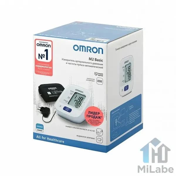 Omron Тонометр автоматический M2 Basic с адаптером и манжетой 22-42 см
