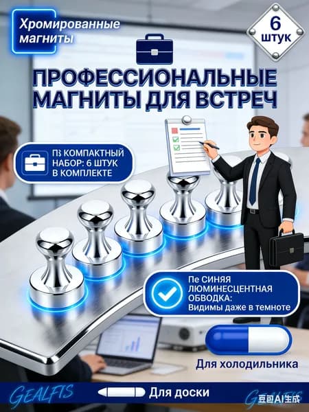 Магниты для доски маркерной, магниты на холодильник, 6 шт