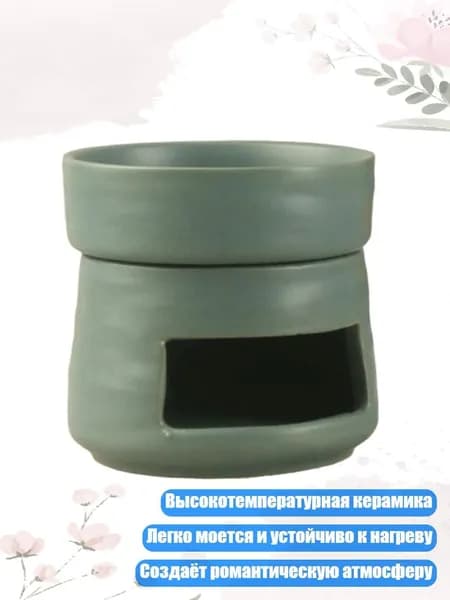 Подсвечник для чайных свечей, аромалампа для восковых таблеток с диффузором, Мятно-зеленый