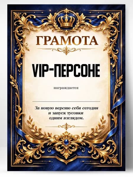Грамота диплом в подарок - Вип-персоне