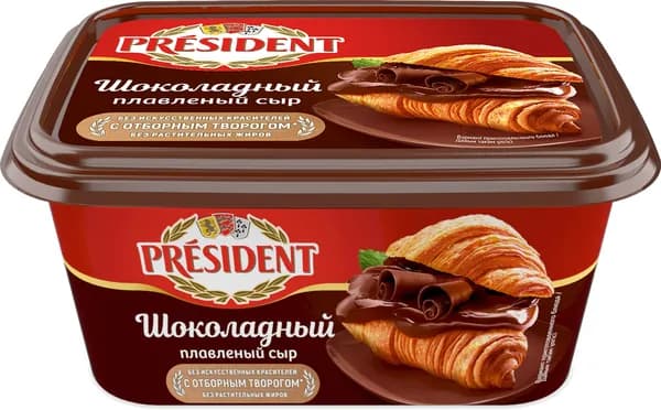 Сыр PRESIDENT плавленый шоколадный 30% без змж, 400г
