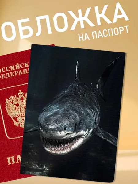 Обложка на паспорт акула