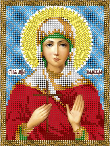 Схема для вышивки бисером (без бисера) Светлица "Св. Надежда", 12х16 см, габардин