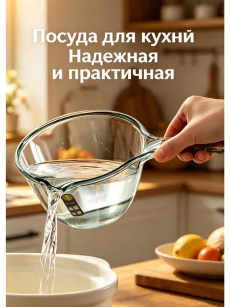 Ковш хозяйственный, пластик, 1.2 л, 1 шт