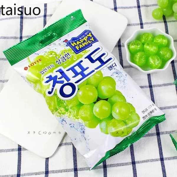 Фруктовые леденцы Lotte со вкусом зеленого винограда 153г сладости из Кореи хит корейских дорамz