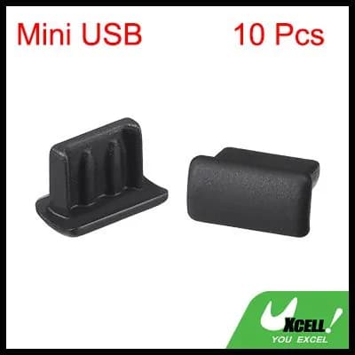 Силиконовые заглушки для Mini USB UXcell черные 10 шт