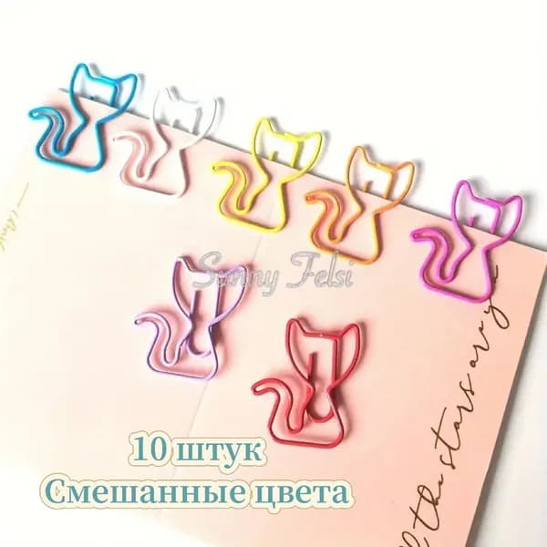 Упаковка из 10 портативных скрепок в форме кошки