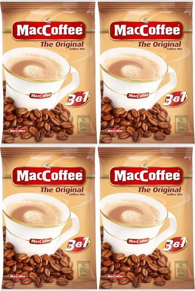 Кофейный напиток MacCoffee 3 в 1 растворимый 20 г х 50 шт, комплект: 4 упаковки по 1 кг