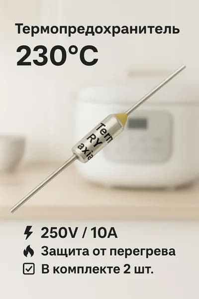 Термопредохранитель 10A 230C градусов, термостат, тепловой предохранитель - 2шт.