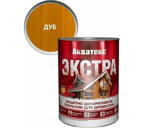 Пропитка АКВАТЕКС Экстра защитно-декоративная для древесины, дуб (0,8л)