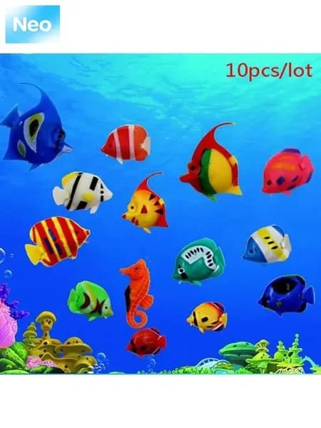 Искусственные рыбки, товары для украшения аквариума, 10 шт